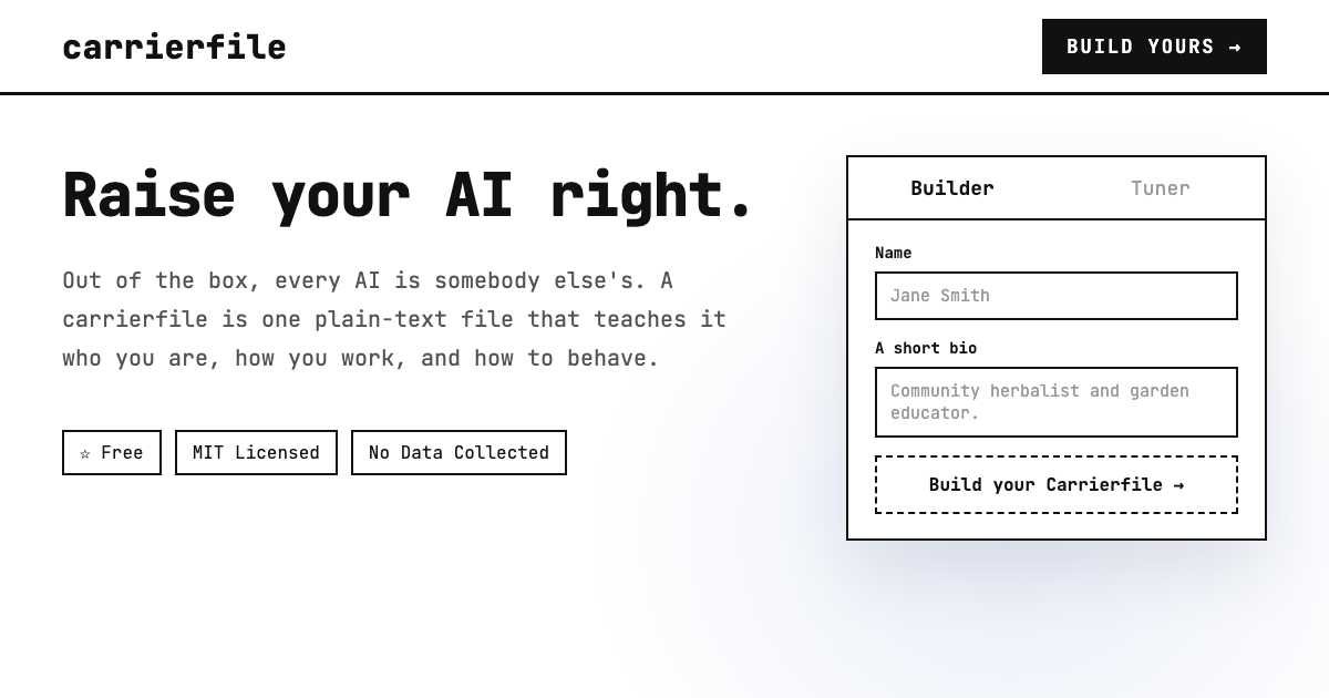 Carrierfile: portable AI memory