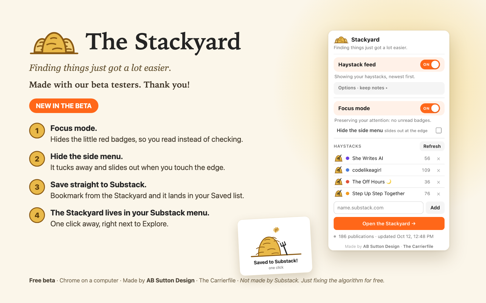 The Stackyard Chrome extension